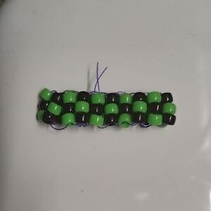 Green and Black Beaded Bracelet